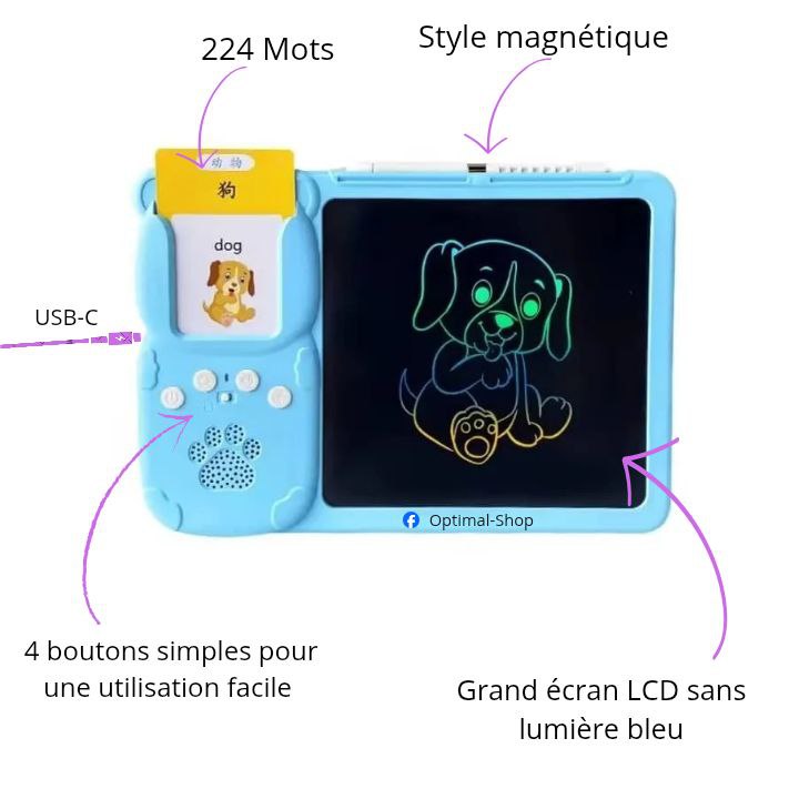 Tablette éducative interactive – 224 mots &amp; cartes illustrées